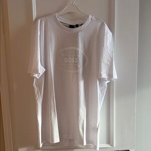 Hugo Boss White Logo Crewneck T-Shirt